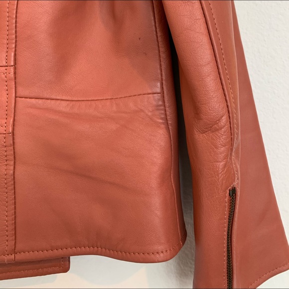 REISS 1971 Becky Lamb Multi-Zip Biker Jacket - Picture 7 of 8